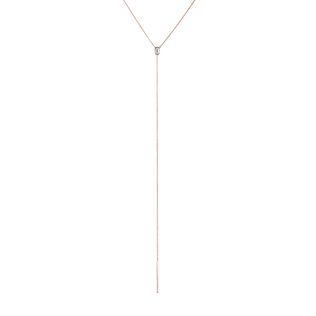 Long moissanite necklace in rose gold