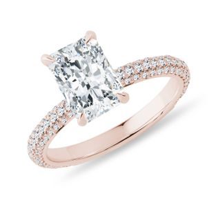 DELUXE ROSE GOLD RADIANT CUT DIAMOND RING - RINGS WITH LAB-GROWN DIAMONDS - ENGAGEMENT RINGS