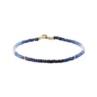 Faceted sapphire bracelet in gold