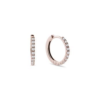 Diamond hoop earrings in rose gold