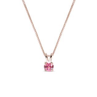 Pink sapphire necklace in rose gold