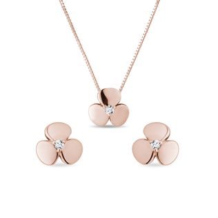 ROSE GOLD SHAMROCK JEWELRY SET - DIAMOND SETS - FINE JEWELRY