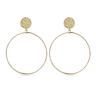 MINIMALIST HOOP EARRINGS IN YELLOW GOLD - YELLOW GOLD EARRINGS - EARRINGS