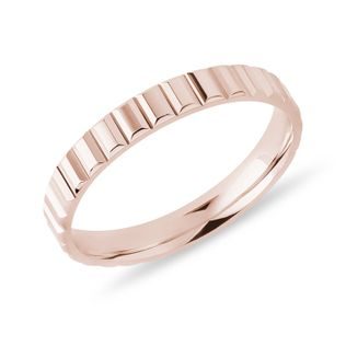 PROFILOVANÝ DÁMSKÝ PRSTEN Z RŮŽOVÉHO 14K ZLATA - PRSTENY Z RŮŽOVÉHO ZLATA - PRSTENY