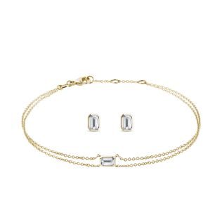 BIŻUTERIA ZE SZMARAGDOWYMI DIAMENTAMI W ŻÓŁTYM ZŁOCIE - DIAMENTOWE ZESTAWY - BIŻUTERIA