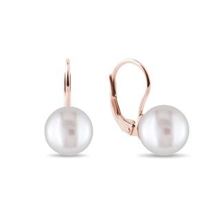 BOUCLES D'OREILLE EN OR ROSE ET PERLE - BOUCLES D'OREILLES EN PERLES - PERLES