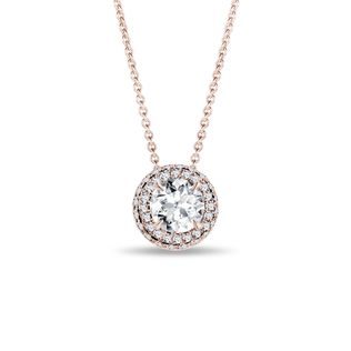 HALO-HALSKETTE MIT 1 CT LABORDIAMANT IN ROSÉGOLD - KETTEN MIT DIAMANTEN - KETTEN