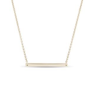 GOLD NECKLACE WITH A SMOOTH HORIZONTAL BAR - YELLOW GOLD NECKLACES - NECKLACES