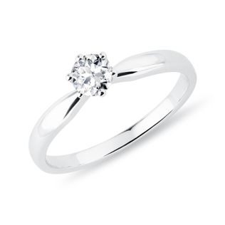 BAGUE EN OR BLANC AVEC DIAMANT DE SYNTHÈSE - BAGUES AVEC DIAMANTS DE SYNTHÈSE - BAGUES DE FIANÇAILLES