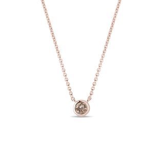 CHAMPAGNE DIAMOND NECKLACE IN ROSE GOLD - DIAMOND NECKLACES - NECKLACES