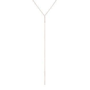 ROSE GOLD CHAIN NECKLACE WITH VERTICAL HANGING BARS - ROSE GOLD NECKLACES - NECKLACES