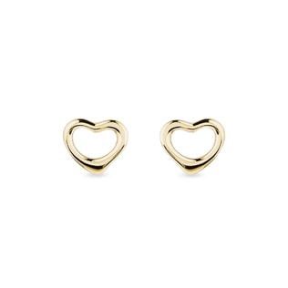 Heart earrings in yellow gold