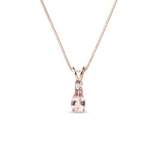 NASZYJNIK WYKONANY Z RÓŻOWEGO ZŁOTA I MORGANITE - NASZYJNIKI Z MORGANITAMI - NASZYJNIKI