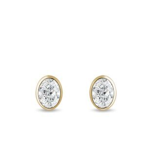 OHRRINGE MIT OVALEN LABOR-DIAMANTEN IN GELBGOLD - OHRSTECKER DIAMANT - OHRRINGE