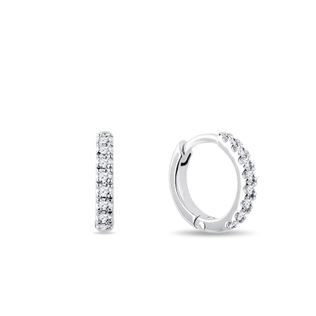 DROBNÉ KRUHOVÉ NÁUŠNICE S DIAMANTY V BÍLÉM ZLATĚ - DIAMANTOVÉ NÁUŠNICE - NÁUŠNICE