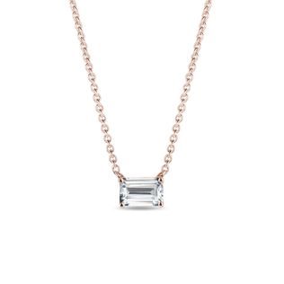 Moissanite necklace in rose gold