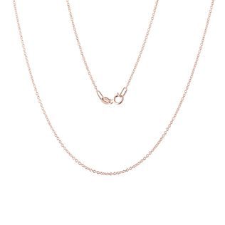 CHAÎNE ROLO 60 CM EN OR ROSE 14 CARATS, POUR FEMMES - CHAÎNES EN OR - COLLIERS