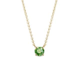 COLLIER EN OR JAUNE ORNÉ D'UN DIAMANT VERT - COLLIERS AVEC DIAMANTS - COLLIERS