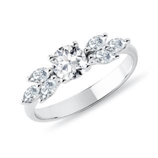 ATEMBERAUBENDER DIAMANTRING AUS 14KT WEISSGOLD - VERLOBUNGSRINGE DIAMANTEN - VERLOBUNGSRINGE