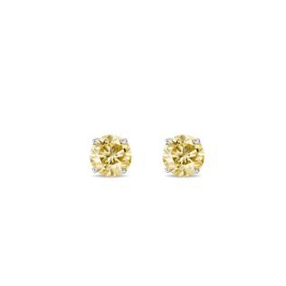 YELLOW DIAMOND EARRINGS IN WHITE GOLD - DIAMOND EARRINGS - EARRINGS