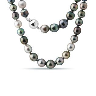 NASZYJNIK Z PEREŁ TAHITAŃSKICH Z EFEKTEM OMBRÉ - NASZYJNIKI Z PERŁAMI - PERŁY