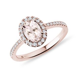 BAGUE DE FIANÇAILLES AVEC MORGANITE EN OR ROSE - BAGUES AVEC MORGANITE - BAGUES