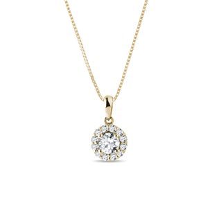 ZLATÝ DIAMANTOVÝ NÁHRDELNÍK V HALO STYLU - NÁHRDELNÍKY S DIAMANTY - NÁHRDELNÍKY