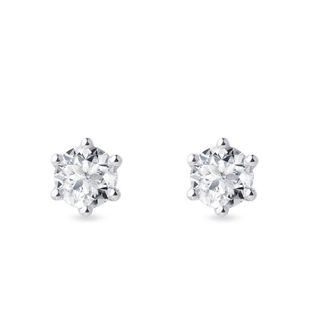 1 carat diamond earrings in white gold
