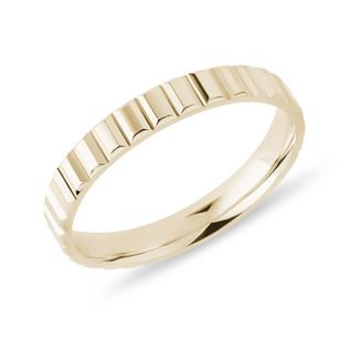 PROFILOVANÝ DÁMSKÝ PRSTEN ZE ŽLUTÉHO 14K ZLATA - ZLATÉ PRSTENY - PRSTENY