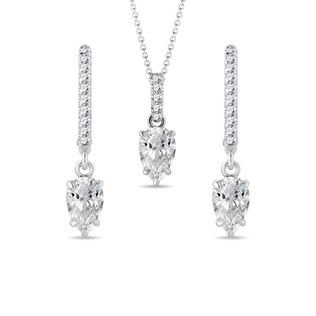 SCHMUCKSET MIT LABORDIAMANTEN IN 14 KT WEISSGOLD - SCHMUCK-SETS - SCHMUCK