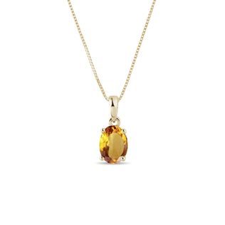 Citrine pendant necklace in gold