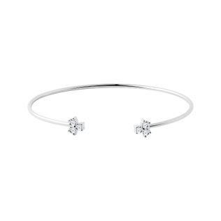 THREE DIAMOND BRACELET IN WHITE GOLD - CUFF BRACELETS - BRACELETS