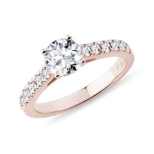 DIAMOND ENGAGEMENT RING IN 14K ROSE GOLD - DIAMOND ENGAGEMENT RINGS - ENGAGEMENT RINGS