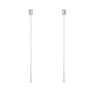 CONVERTIBLE WHITE GOLD CHAIN STUDS WITH LAB GROWN DIAMONDS - DIAMOND EARRINGS - EARRINGS