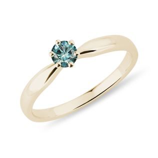 VERLOBUNGSRING MIT BLAUEM DIAMANTEN IN GELBGOLD - VERLOBUNGSRINGE MIT FARBIGEN DIAMANTEN - VERLOBUNGSRINGE