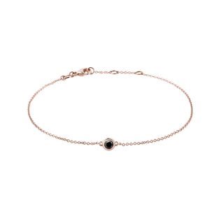 BRACELET WITH BLACK DIAMOND IN ROSE GOLD - DIAMOND BRACELETS - BRACELETS