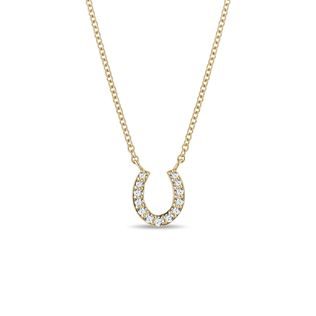 DIAMOND HORSESHOE NECKLACE IN YELLOW GOLD - DIAMOND NECKLACES - NECKLACES