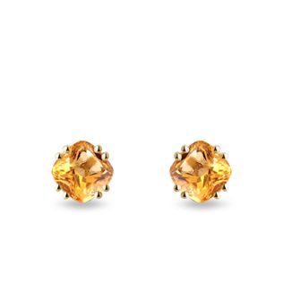 MADEIRA CITRINE EARRINGS IN YELLOW GOLD - CITRINE EARRINGS - EARRINGS
