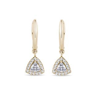 EARRINGS MADE OF YELLOW GOLD WITH DIAMOND CUT IN TRILLION - DIAMOND EARRINGS - EARRINGS