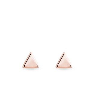 Triangle stud earrings in rose gold