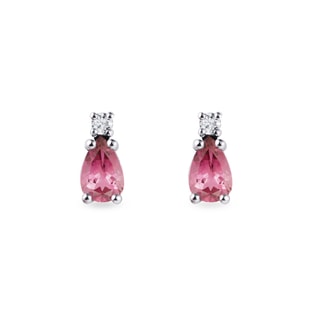 Tourmaline and diamond earrings in white gold