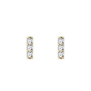 DIAMOND GOLD BAR EARRINGS - DIAMOND EARRINGS - EARRINGS