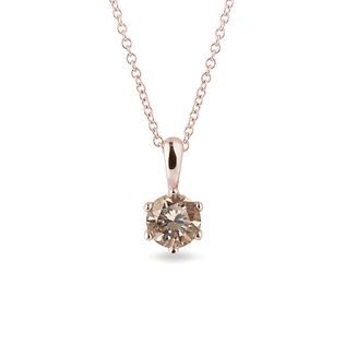 Necklace with 0.5 ct Champagne Diamond in Rose Gold