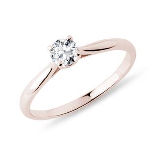 BAGUE EN OR ROSE AVEC BRILLANT - TAILLE BRILLANT - BAGUES DE FIANÇAILLES