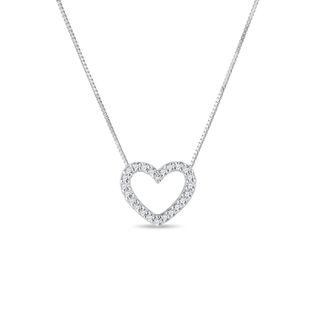 DIAMANTHALSKETTE HERZ AUS WEISSGOLD - KETTEN MIT DIAMANTEN - KETTEN