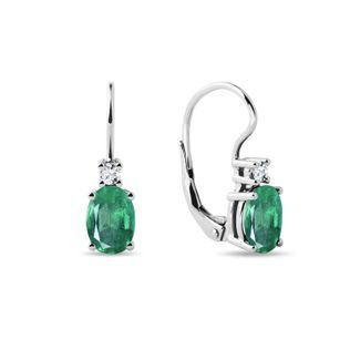 OVALE OHRRINGE MIT SMARAGDEN UND DIAMANTEN IN WEISSGOLD - OHRRINGE MIT SMARAGD - OHRRINGE