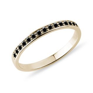 BLACK DIAMOND YELLOW GOLD WEDDING RING - WOMEN'S WEDDING RINGS - WEDDING RINGS