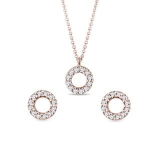 SET AUS DIAMANTSCHMUCK MIT KREISMOTIV IN ROSÉGOLD - SCHMUCK SETS DIAMANT - SCHMUCK