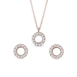 SET AUS DIAMANTSCHMUCK MIT KREISMOTIV IN ROSÉGOLD - SCHMUCK-SETS - SCHMUCK