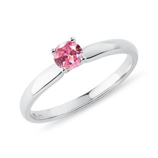 RING OF WHITE GOLD PINK SAPPHIRE - SAPPHIRE ENGAGEMENT RINGS - ENGAGEMENT RINGS